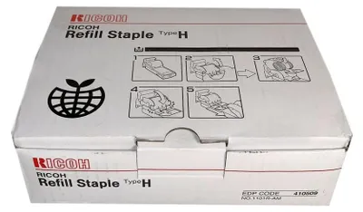 Immagine prodotto di RICOH, graffette tipo H, capacità standard, confezione da 5 scatole da 5000 graffette ciascuna
