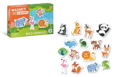 Produktbild von Wilde Tiere Magnet Set 15 Stück Bunte, Süsse Magnete