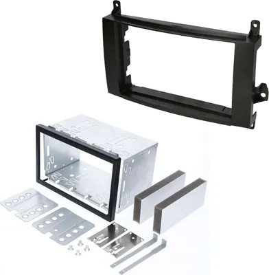 Produktbild von Audioproject A300-30 - Autoradio SET Radioblende Metall Einbauschacht Doppel-DIN kompatibel für Mercedes Benz A Klasse W169 B Klasse T245 Sprinter W906 Viano Vito W639 Einbaurahmen 2-DIN schwarz