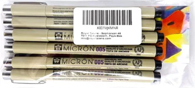 Productafbeelding van Sakura Pigma Micron zwart 003,003,003,005,005,005 - Set van 6