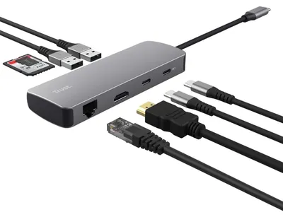 Immagine prodotto di Trust Hub USB-C 8-in-1 HDMI 4K 60 Hz Gigabit Ethernet