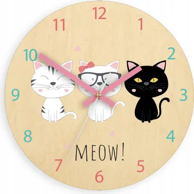 Produktbild von ModernClock, wanduhr, Wanduhr für Kinder süße Kätzchen, Silent Wanduhr, 30cm