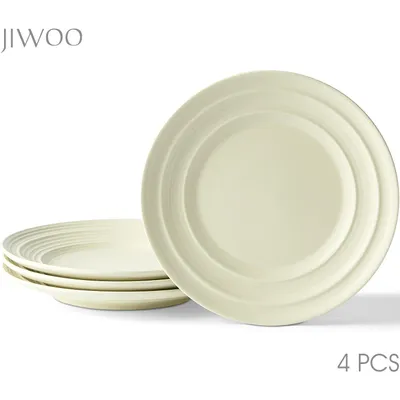 Produktbild von Teller Set 4-teiliges Keramik Ø21,4 cm – Essteller, Frühstücks- & Brotteller für 4 Personen – matt glasiert, mikrowellen- & spülmaschinenfest