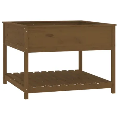 Produktbild von Pflanzkübel mit Ablage Honigbraun 111,5x111,5x81 cm Kiefernholz