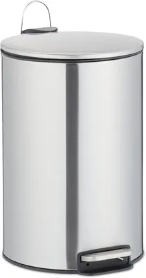 Immagine prodotto di Contenitore per pedale - 12 litri - Acciaio inossidabile - Contenitore interno - Chiusura ammortizzata - Secchio per cucina e bagno - Cestino - Argento