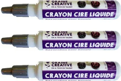 Image de 3 crayons de cire liquide pour bougies - argent