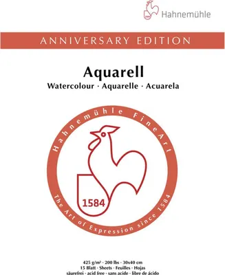 Produktbild von Hahnemühle Anniversary Edition - Aquarell - 425 g/m² - 24 x 32 cm - 50 Blatt