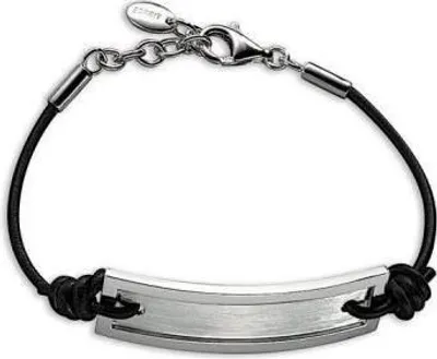 Produktbild von Esprit Armband 925er Sterling-Silber Leder Silber Schwarz 18cm Karabiner 4258231