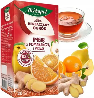 Obrázek produktu pro Herbata owocowa Imbir Pomarańcza Pigwa 20 torebek