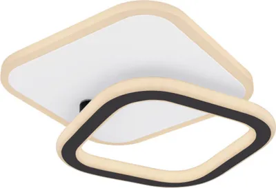 Productafbeelding van Globo Lighting plafondlamp, metaal wit, mat zwart metaal, opaal acryl, wit, bovenkant draaibaar, LxBxH: 300x270x61mm, inclusief LED 30W 230V, 3900lm (lichtbron), 1700lm (lichtopbrengst), 3000K