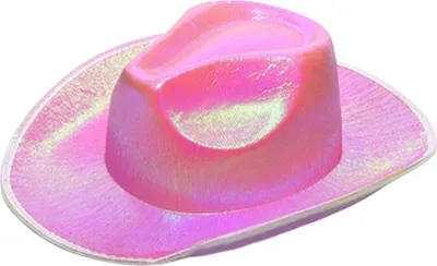 Produktbild von Partyhut für Damen, leuchtende Farbe, konkave Oberseite, breite Krempe, glänzende Oberfläche, Cosplay, Verkleidung, Kostüm, Tanzshow, Requisiten, Western-Cowboyhut, Kopfbedeckung, Rosa, Einheitsgröße