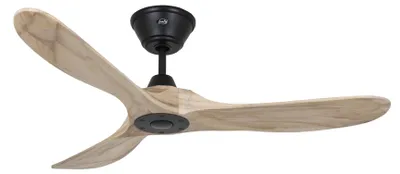 Produktbild von Energiespar Deckenventilator mit Fernbedienung Eco Genuino Matt Schwarz / Holz Natur 122 cm