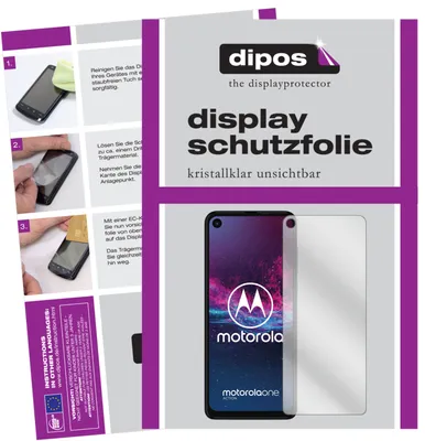 Produktbild von 2x Schutzfolie für Motorola One Action klar Displayschutzfolie Folie Display Schutz dipos
