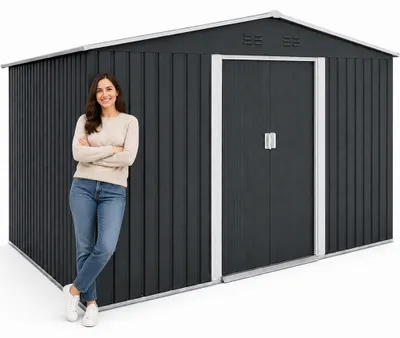 Zdjęcie produktu dla Garaż Metalowy Ogrodowy Domek Narzędziowy 279 x 260 x 212 cm Corciano