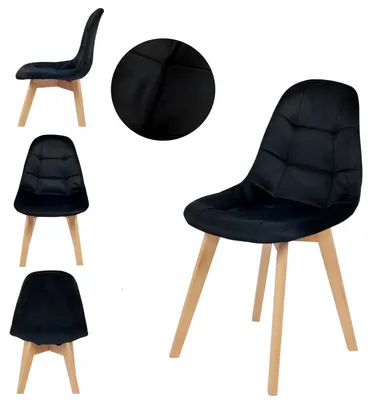 Immagine prodotto di Ekspand | Sedia WF1012 - Nero - Design moderno - Accogliente ed ergonomica - Stile scandinavo