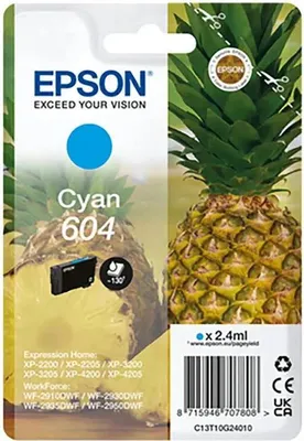 Image de Epson 604 Cyan 130 sider Blæk C13T10G24010
