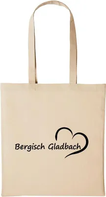 Produktbild von Huuraa Baumwollbeutel Bergisch Gladbach Geschenk Einkaufstasche Natural 10 Liter Baumwolle Bergisch Gladbach Accessoire