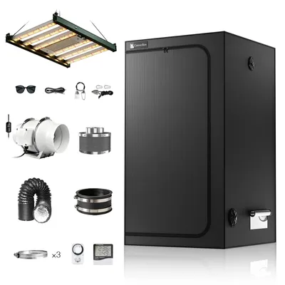 Standard Growzelt Komplettset 100x100x200 cm mit 240W LED Grow Lampe