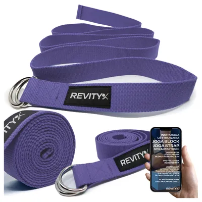 Produktbild von Yoga Gurt, Pilates Gurt zum Dehnen 200 cm x 3,8 cm violett