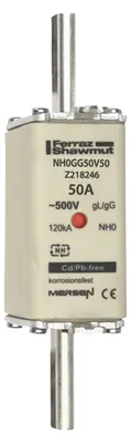 Produktbild von Mersen 1B051.000000 NH0 50A gG 500V NH-Sicherung sfü spannungsführend
