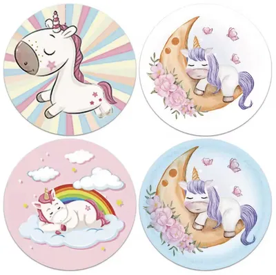 Produktbild von Einhorn-Aufkleber – Aufkleberrolle – Einhorn – 500 Aufkleber – 2,5 cm – süße Einhorn-Aufkleber – Aufkleber – Tagebuch – Laptop-Aufkleber – CHPN