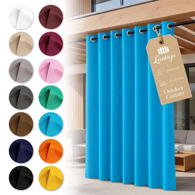 Obrázok produktu pre Lantigo Vonkajší záves Modrá 155x250 cm vodeodolný vetruodolný | Paravan pergola altánok záhrada krúžky sada