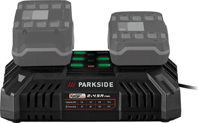 Produktbild von PARKSIDE® 20 V / 2 x 4,5 A Akku-Doppelladegerät »PDSLG 20 B1«, ohne Akku