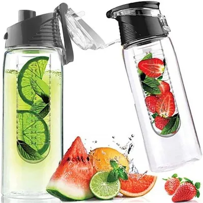Obrázok produktu pre Fľaša na pitie 700 ml, Tritan, čierna, bez BPA, s odklápacím viečkom