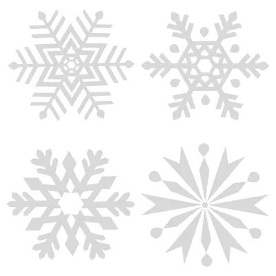 Produktbild von Salcar 100er-Set Fensteraufkleber Weihnachten Dekoration Schneeflocken Aufkleber in 3 Größen und 4 Formen, Doppelseitig Sichtbar