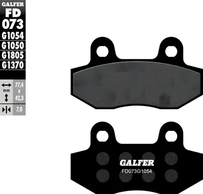 Produktbild von Bremsbeläge Set Galfer 2x FD073G1054 Semi-Metall vorne für Italjet Bazooka Grifon, Bombardier - Can-am Rally 2x4 200 / 650 ccm
