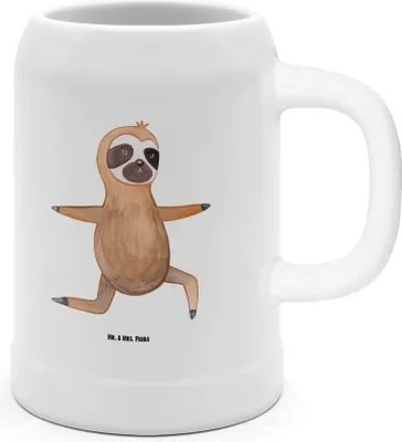 Produktbild von Mr. & Mrs. Panda Humpen Faultier Yoga - Weiß - Geschenk, Krug, Yogaübungen, Deko, Namaste, Seidel, Bier, Steinkrug, Keramikkrug