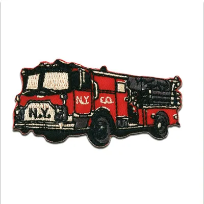 Produktbild von Feuerwehrauto N.Y. - Aufnäher, Bügelbild, Aufbügler, Applikationen, Patches, Flicken, Zum Aufbügeln, Größe: 6,6 x 3,3 cm