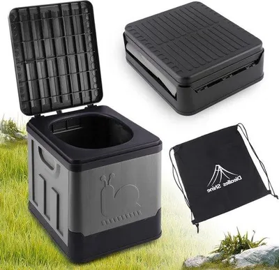 Produktbild von Famanu Tragbares Faltbares Campingtoilette - Grün