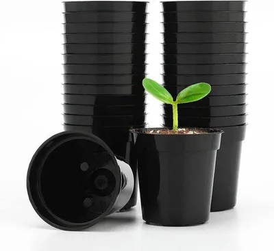Produktbild von Kleine schwarze Pflanzentöpfe 5,4 cm runde Samenbehälter