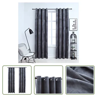 Immagine prodotto di The Living Store tende oscuranti con occhielli 2 pezzi velluto antracite 140x225 cm