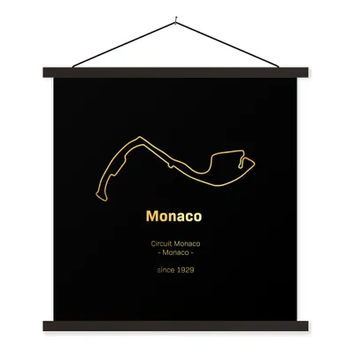 Produktbild von MuchoWow® Textilposter F1 - Rennstrecke - Monaco 120x120 cm mit schwarzem Rahmen - Aufhängungsset