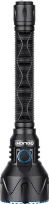 A black flashlight is shown against a white background.