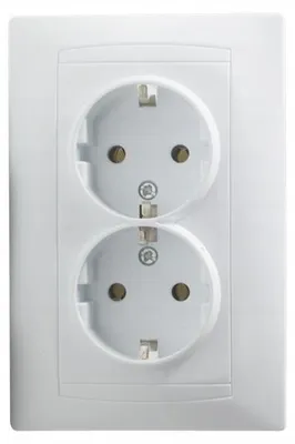 Zdjęcie produktu dla Gniazdo elektryczne TG ELECTRO LUNA, podwójne, 2 x 2P+Z, białe, 16A