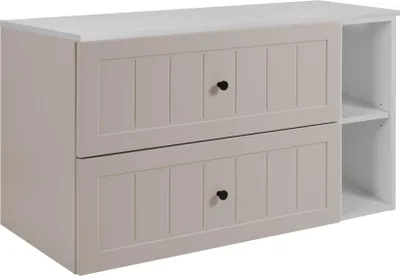 Obrázok produktu pre Rodan | Skriňa pod Umývadlo - Béžová a Biela - 100 cm - Soft-Close Zásuvky - Regál s Odkladacou Plochou