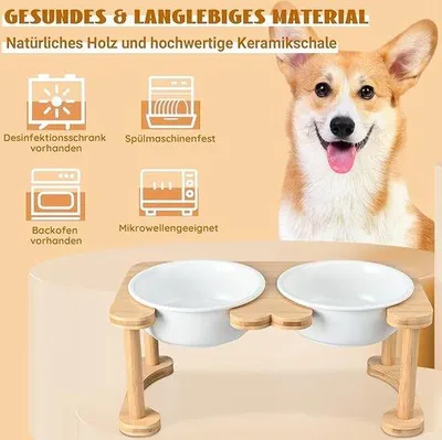 Produktbild von Famanu Futterstation mit Antirutschstand - für Hunde und Katzen