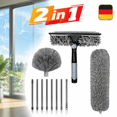 Produktbild von Staubwedel Teleskop ausziehbar waschbar Mirkrofaser Staubwischer Teleskopstiel