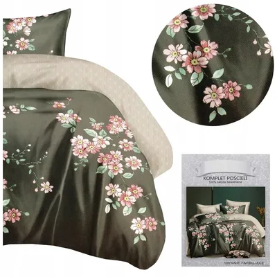 Image de Łóżkoholicy Parure de lit Melita Satin de coton 160x200 cm Fleurs