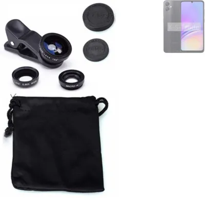 Produktbild von K-S-Trade Smartphone Kamera Linsen Set Kompatibel mit Samsung Galaxy A05s 3in1 Clip-On Kamera Adapter Macro Weitwinkel FishEye Fischauge Objektiv