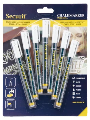 Produktbild von Securit® Original Kreidemarker, 7er-Set in Weiß - Kreidestifte