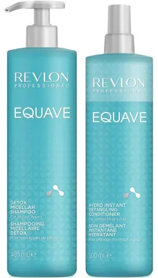 Produktbild von Revlon Equave Detox Micellar Shampoo 485 ml + Hydro Instant Detangling Conditioner 500 ml
