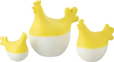 Produktbild von J-Line Set Von 3 Hähne Polyresin Weiss/Gelb