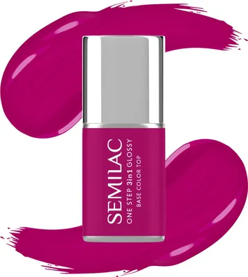 Image de SEMILAC One Step Glossy 3in1 Vernis à ongles hybride S595 Violet lumineux 7 ml