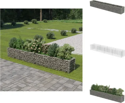 Obrázok produktu pre vidaXL Gabionový vyvýšený záhon Pozinkovaná oceľ 360×50×50 cm - Kvetináče a sadenice