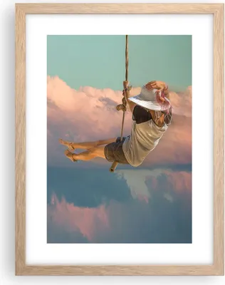 Produktbild von Gerahmtes Poster - Rahmen in heller Eiche - Schaukeln Seil Himmel - 30x40 cm - Wand Bild - Wanddeko - Wandbilder - Wandposter - Bilderrahmen - Bilder - Kunstdruck - Wandbild - P2NPA30x40-4259