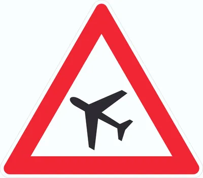 Produktbild von Aufkleber Dreieck Achtung Flugbetrieb Symbol D50mm